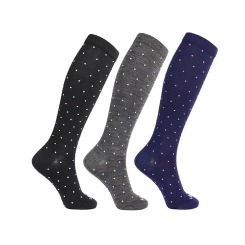 Image of Merino Wool Everyday Compression Socks (15-20mmHg) - Pin Dots - 3 Pack by ja-vie