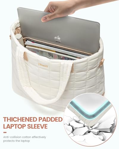 LOVEVOOK Tote Bag for Women, Large Puffer Tote Bag with Zipper Quilted Light Work Bag - Image 6