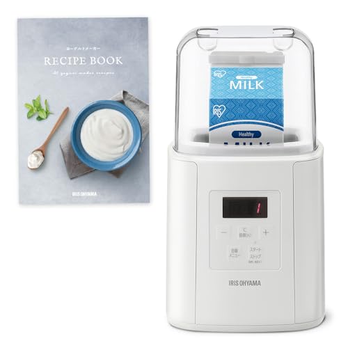 As Seen On Media! Iris Ohyama IYM-016-W Yogurt Maker, Compatible with Soy Milk Packs, Sweet Rice Wine Maker, Drinking Yogurt, Low Temperature Cooking, Automatic Menu, Recipe Included, White