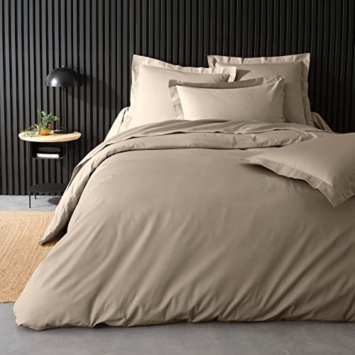 douceur d'intérieur, Duvet Cover 240 x 220 cm Percale Sand 100% Cotton Percale - Image 2
