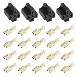 4 Sets Car Relay Plug Holders with 6.3mm Terminals for 4 Pin 5 Pin Relays 10A 12V/24V Automotive Relay Socket Base Connector Replacement Parts