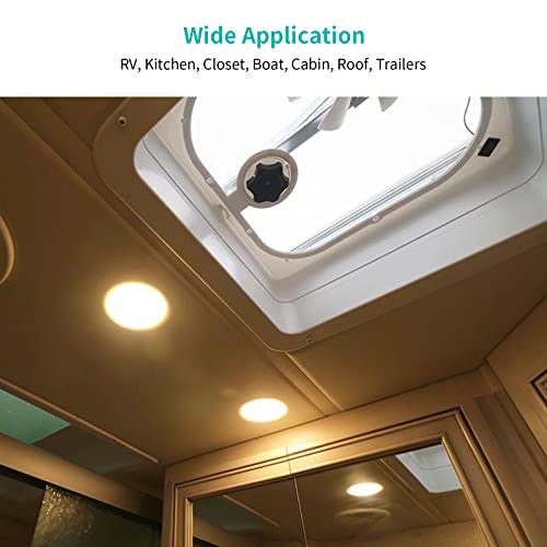 Image of RVZONE 4.5 Inch RV LED Ceiling Puck Light RV Boat Interior Light DC 12V Surface Mount Ceiling Dome Light, 4.5W Panel Downlight for Camper Van Travel Trailer Motorhome (Warm Light, Pack of 5)