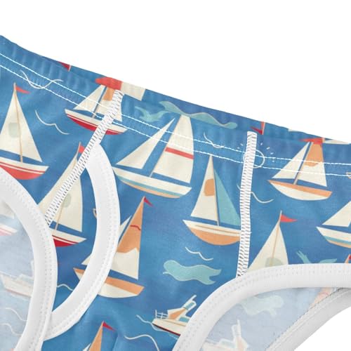 Wusikd Boats Anchor Boys' Underwear Cotton Wave Boys Briefs Soft Toddler Underwear 2T4