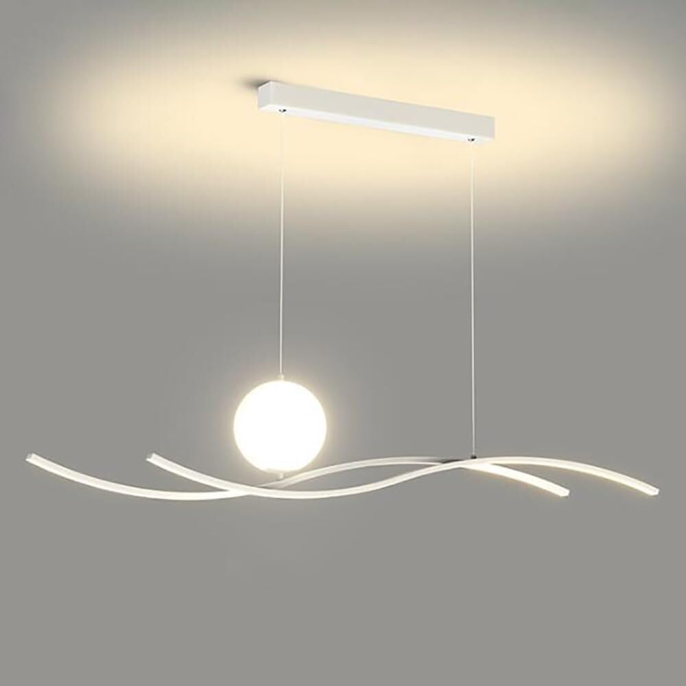 Vfdaswqq White Lamp, Dimmable Linear - 3 Color Mode Led Adjustable Height Chandeliers(,1000Mm)