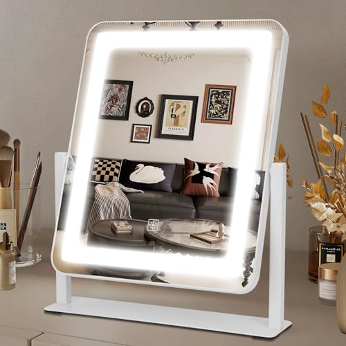 Espejo de tocador rectangular con luces LED 12x15 pulgadas