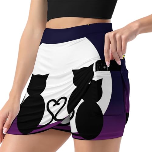 Mini jupe de course athlétique avec poche intégrée pour femme