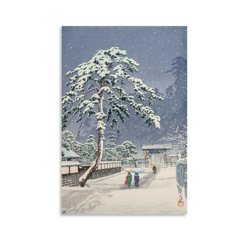 川瀬巴水 日本の浮世絵画家、版画ポスター (148) 壁アートホーム バスルーム 寝室 オフィス装飾 プリント芸術作品 インテリア24x36inch(60x90cm)