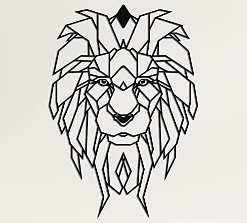 A Striking Statement Piece: The DEKADRON Geometric Lion Head Wall Art
