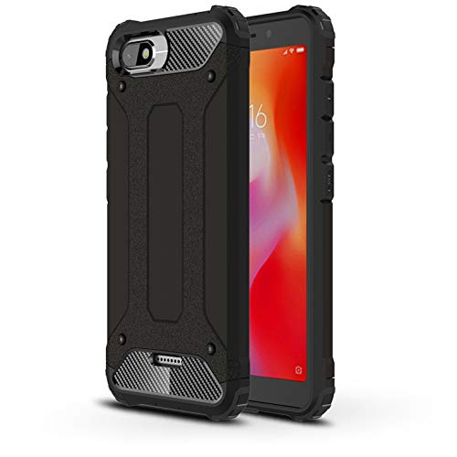 LXHGrowH Funda Xiaomi Redmi 6A, Fundas 2in1 Dual Layer Anti-Shock 360° Full Body Protección TPU Silicona Gel Bumper y Duro PC Armadura Carcasa para Xiaomi Redmi 6A, Negro