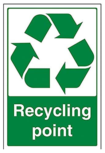 V Safety Recycling Point Sign - 200mm x 300mm - 1mm Rigid Plastic