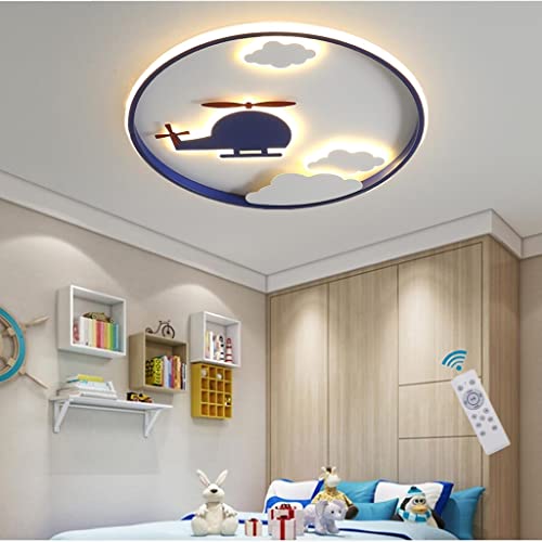 LED Kinderzimmer Deckenleuchte dimmbar mit Fernbedienung Deckenlampe Moderne Cartoon Flugzeug Wolke Deckenlicht Acryl Lampe Junge Mädchen Schlafzimmer Kronleuchter Innen Beleuchtung Leuchten,42cm Cover