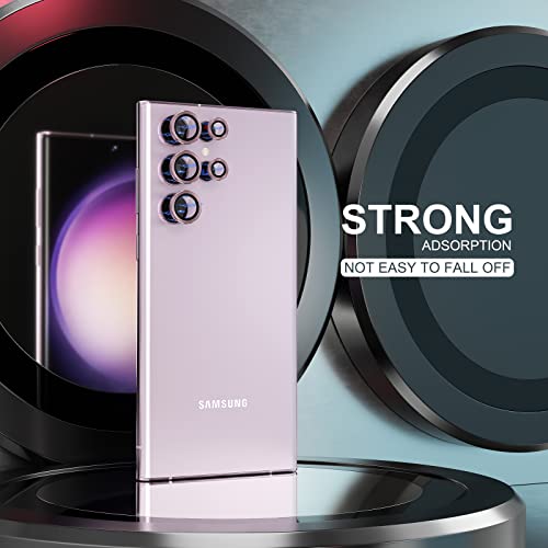 Image of Choiche for Samsung Galaxy S23 Ultra Camera Lens Protector, Scratch-Resistant Tempered Glass with Alloy Edge Camera Cover Screen Protector Decoration Accessories for S23 Ultra 5G 2023 - Burgundy