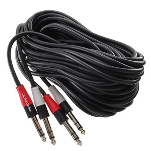 CablesOnline, 25ft Dual 1/4" Stereo TRS Cable Audio miniatura 1