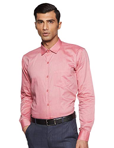 Image of Hang & Wear Men's Plain Regular fit Formal Shirt (MSCHAMBRAY-16- Peach 36