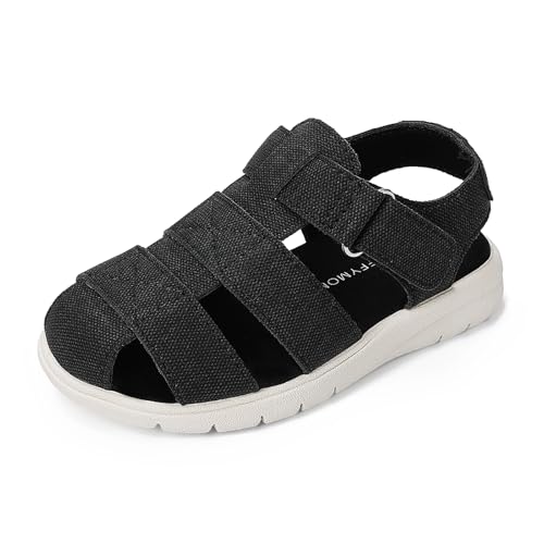 Luffymomo Boys Girls Sandals Closed Toe Lightweight Shoes Adjustable Beach Summer Sandal for Toddler Kids