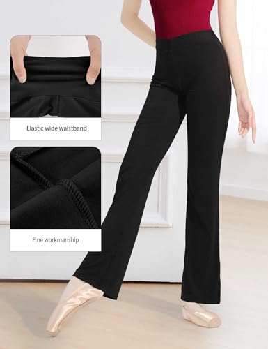 Women's Black Flared Pants Breathable Modal Legging for Ballet/Gymnastics/Yoga/Daily Wear4