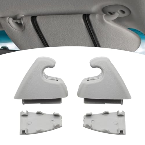 Yumfugu 2 PCS Car Sun Visor Support Clip Retainer, Upgraded Interior Hook Clip Base Replacement Parts 95994975, Sun Visor Clip Bracket Hanger with Detachable Lid, Compatible with Chevrolet (Gray)