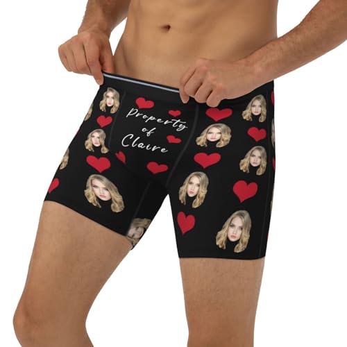Personalized Boxers for Men, Customized Long Underwear, Boxers with Face on Them, Gifts for Boyfriend Husband3