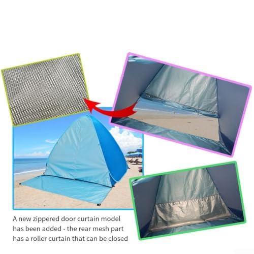 Tienda de campaña de playa automática para 2 personas con protección UV y ventanas de malla 7