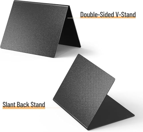 Image of Climberty 12Pcs Mini Chalkboard Signs, Blank Dry-Erase Message Boards for Buffet, Banquet, Cafe & Food Display, Double-Sided Triangle Table Stands, 100x75mm, with Pen & Microfiber Wipe Cloth
