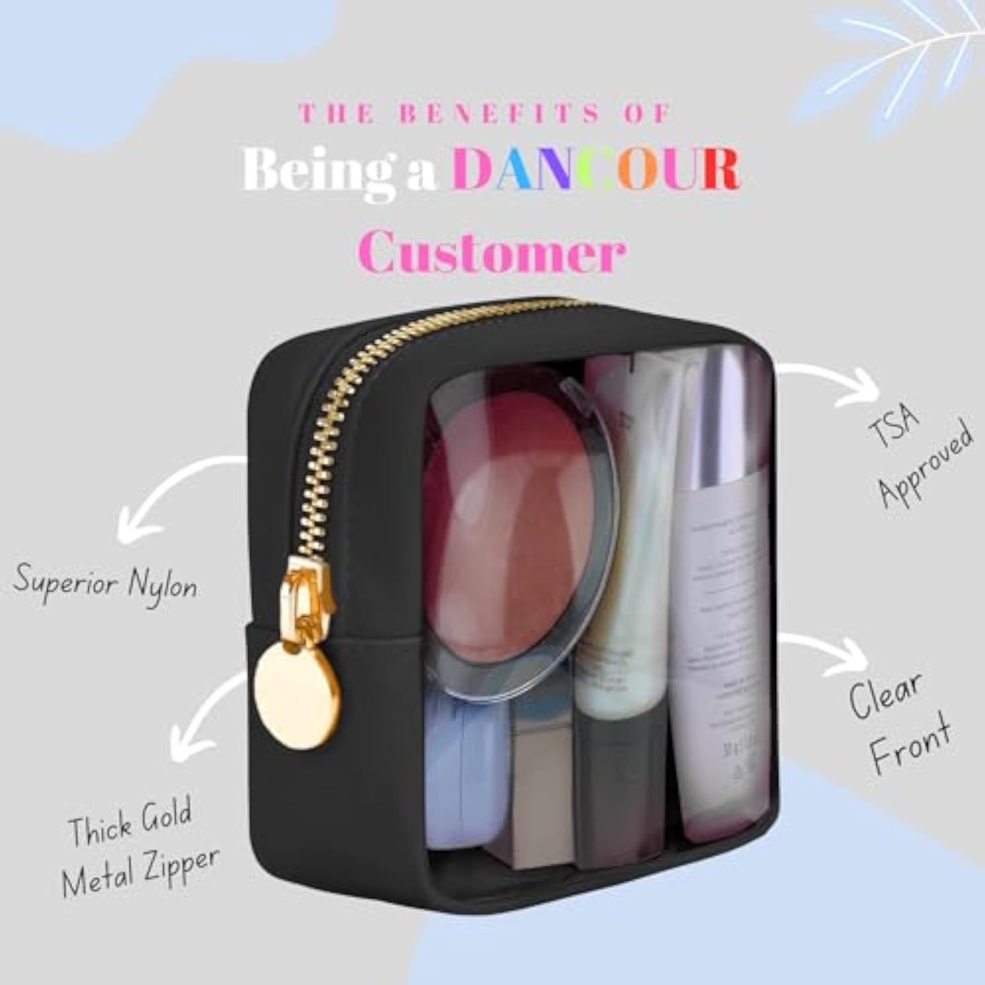 Mini Clear Makeup Bag for Travel and Cosmetics