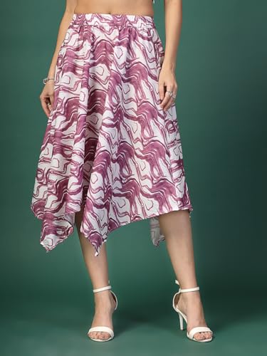 Image of OOMPH! Long Skirts for Women with Handkerchief Hem