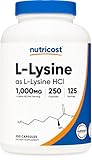 Nutricost L-Lysine 1000mg, 250 Capsules - 500mg Per Cap, Gluten Free, Non-GMO