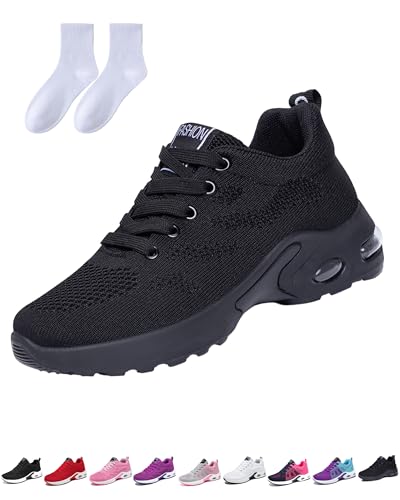 12 Hour Shift Shoes for Women, Non-Slip Shoes for 12 Hour Shifts Standing with Air Cushion Wide Toe...