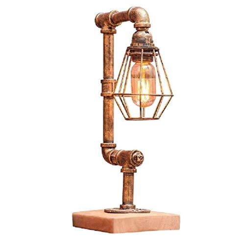 Preisvergleich Produktbild Kreative Mode Retro Eisen Wasserpfeife Lampe Tischlampe Steampunk Rustikale Tischlampe, Wasserpfeife Schreibtischlampen, Kupfer, a Novela, HJY