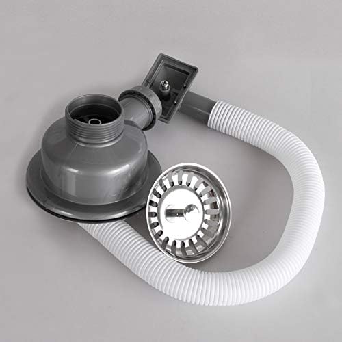 Sink Collection Stainless Steel Kitchen Sink Basket Strainer Plug Waste with Square Overflow 1½" (114mm)