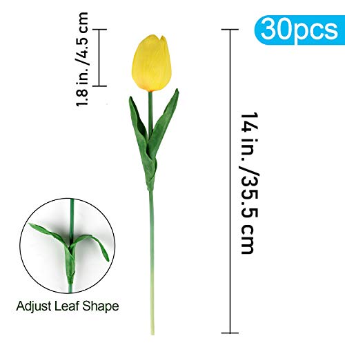 C Appok Artificial Tulips Flowers Fake Latex Tulip Stems - 30Pcs Real Touch Faux Multicolor Tulips Flower For Easter Spring Wedding Bouquet Centerpiece Floral Arrangement Cemetery Table Decor #TOP2