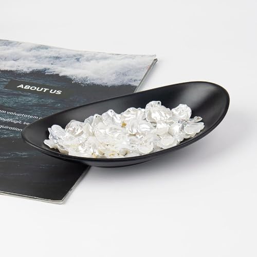 TAIHE Schlüsselschale Oval, Schmucktablett Schwarz Dekoschalen, Deko Schale Tablett Schlüssel Schale, Dekoschale für Flur Münzen Autoschlüssel Schmuck im Eingangsbereich