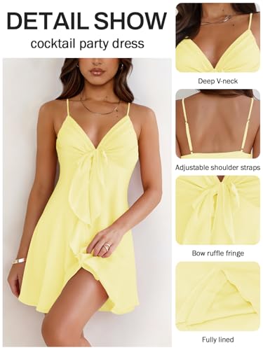 Womens Sleeveless Sexy V Neck Summer Dress for Women Casual Flowy Beach Club Party Spaghetti Strap Mini Short Dresses3