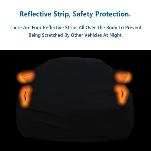 Image of MORNYRAY Waterproof Car Cover All Weather Snowproof UV Protection Windproof Outdoor Full car Cover, Universal Fit for Sedan (Fit Sedan Length 186-193 inch, All Black)