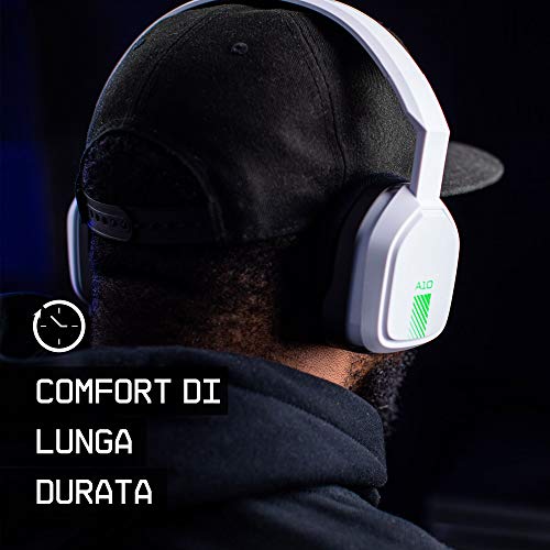 ASTRO Gaming A10 Cuffie Gaming Cablate con Microfono, Leggere e Resistenti, ASTRO Audio, Dolby ATMOS, Jack 3,5 mm, Xbox Series X|S, Xbox One, PS5, PS4, Nintendo Switch, PC, Smartphone - Bianco/Verde - Cuffia gaming - Immagine 1
