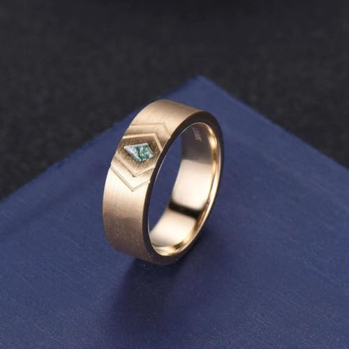 Moss Agate Ring Mens 925 Sterling Silver Custom Engraving Text Men's Wedding Rings Promise Ring Moss Agate Jewelry Gifts for Anniversary/Wedding/Engagement2