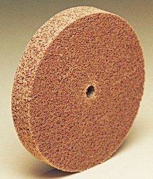 3M Scotch-Brite CP-UW Unitized Aluminum Oxide Hard Deburring Wheel - Coarse Grade - Arbor Attachment - 3 in Diameter - 3/8 in Center Hole - 1/8 in Thickness - 18792 [PRICE is per CASE]
