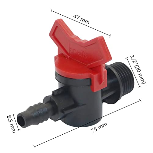 Válvula de rosca macho de 1/2 que elimina fugas en mangueras de 8mm 3