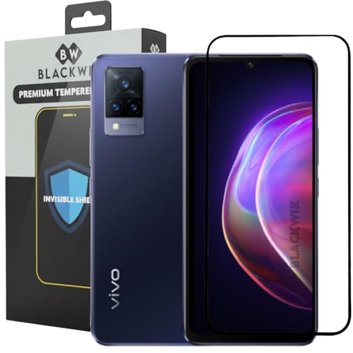Image of Blackwik Tempered Glass Screen Protector for Vivo V20 / Vivo V21 with Edge-To-Edge Protector Coverage | Easy Installation Kit (Black)
