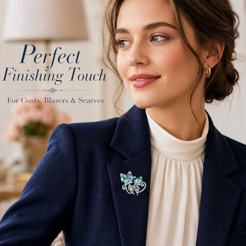 Image of Animal Brooch for Women Zirconia Rhinestone Abalone Shell Animal Lapel Pin Christmas Birthday Holiday Gift for Wife Mother Girlfriend Daughter