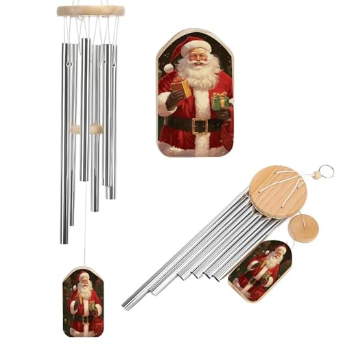 Outdoor Wind Chimes, Santa Claus Printed Wind Chimes,Simple Wind Chimes,Curtain Wind Chimes for Home Decoration