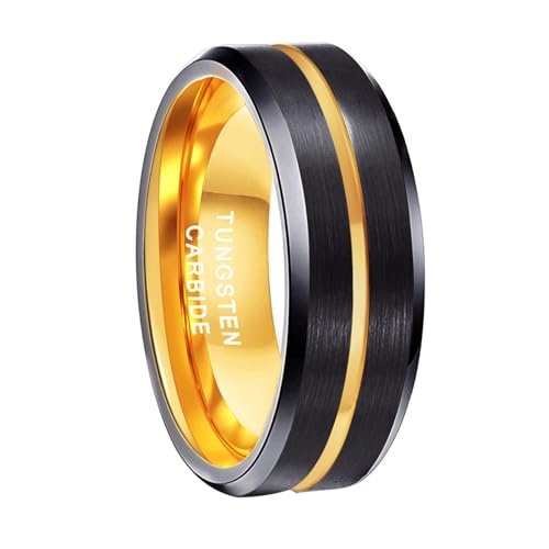 Bague de mariage en tungstène bicolore 8mm, alliance homme anti-rayures 67.5