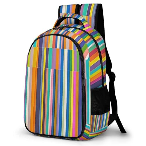 Mochila para portátil con diseño a rayas y gran capacidad para viaje o oficina