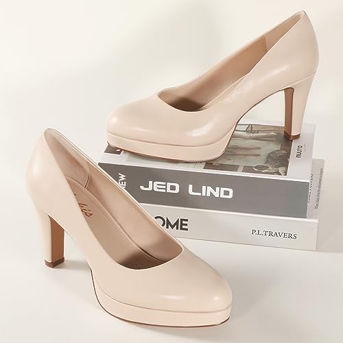 Ankis Women's Pumps - Womens Comfy Close Toe Heels - 3.15in Black Dress Shoes for Women - Comfortable Work Heels for Women - Black Heels, Nude Heels, White Heels,Gold Heels, Silver Heels for Women2