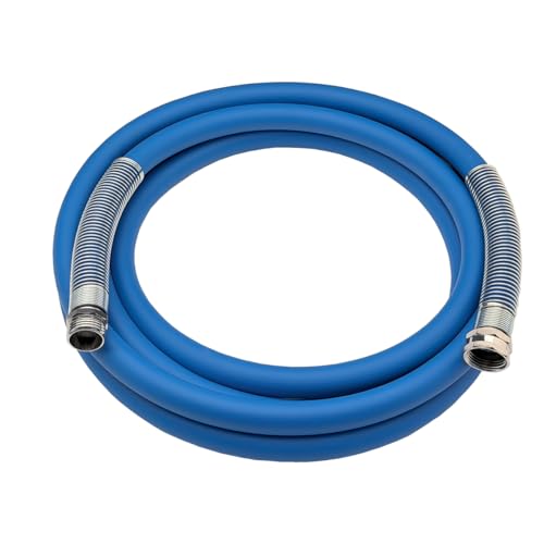 Image of Guitrees 2026 Upgraded Leader Garden Hose 15ft x 5 /8 inch, Heavy Duty Short Water Hose, Male to Female Nickel-plated Brass Fittings, Five Layered Braiding, 1000PSI Burst, 300PSI Working (Blue)
