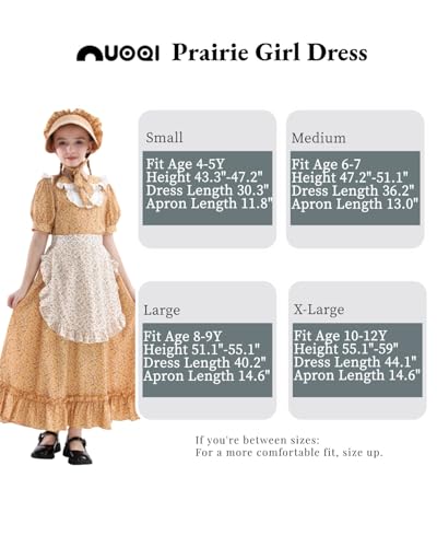 Vestido Colonial Verde para Niñas Nuoqi Prairie miniatura 4