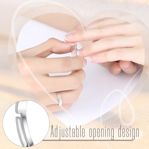 OQKAHIV 2 pcs Ring Edelstahl Wickelring Damen Fingerring, Frauen Verstellbare Ring Ewigkeit Verdrehtes Seil Ring Eheringe Verlobungsring Damen Trauringe Fingerring Engagement Promise Schmuck