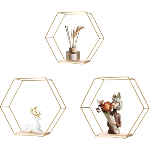 Hbbgdiy Juego de estantes flotantes hexagonales