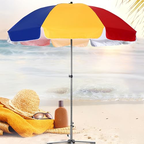 Sombrilla de playa arcoíris portátil para evitar el calor en tu terraza 2