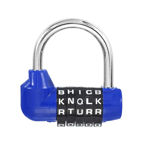 Image of PATIKIL Combination Padlock, 5 Digit Gym Locker Lock Alloy Steel Password Safety Padlock Keyless for Sports Locker Fence Toolbox Case Drawer, Blue